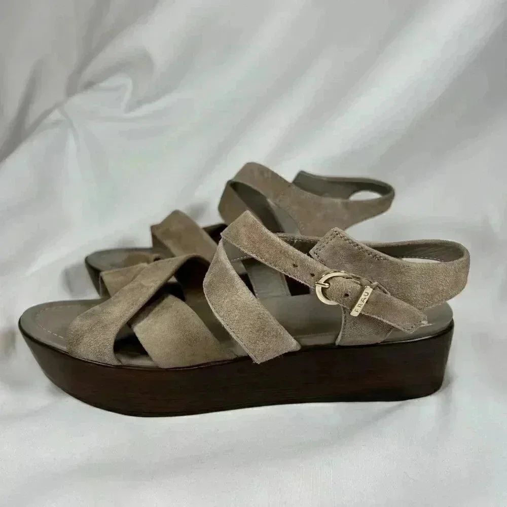 2/$30 FRAU Sandals Size 37EU 6.5 US Wedges Gray